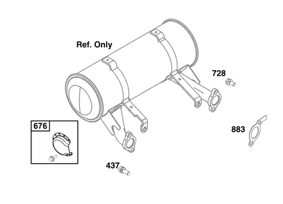 Exhaust Group Diagram and Parts List for 386447-0513-B5 200000 - 399999 Briggs and Stratton Engine